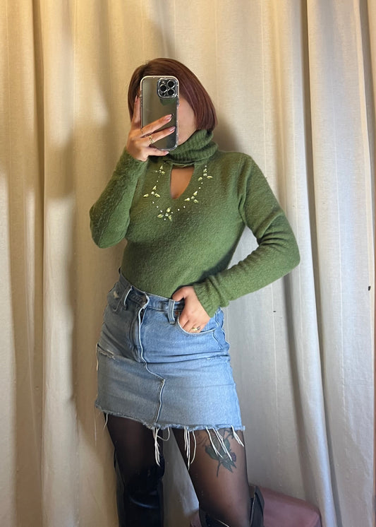 Maglione verde in lana