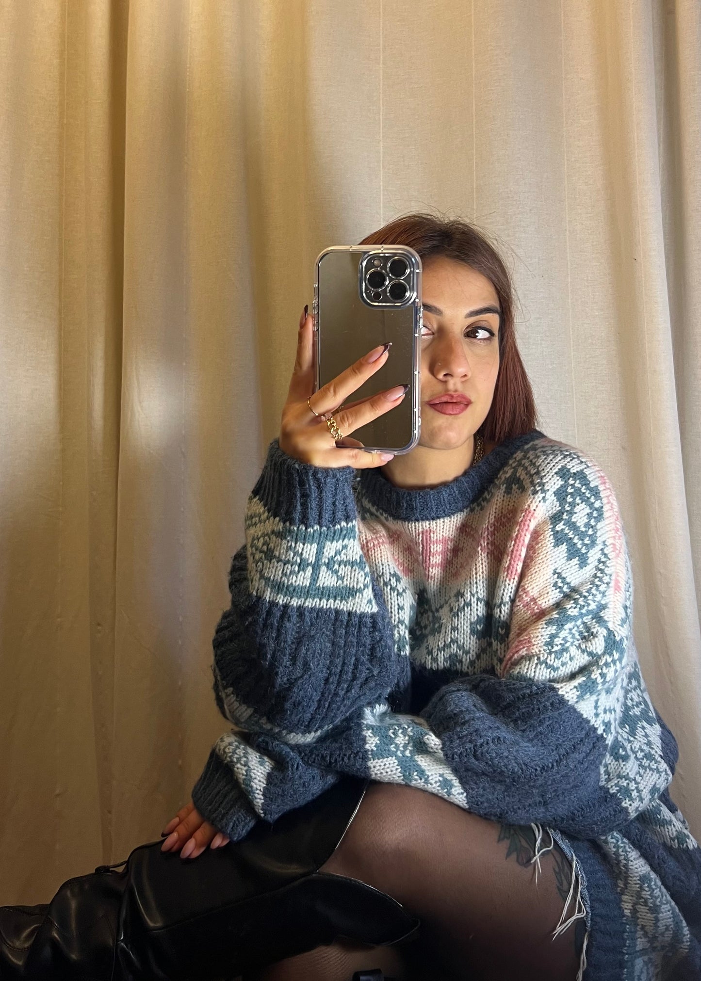 Maglione over in lana