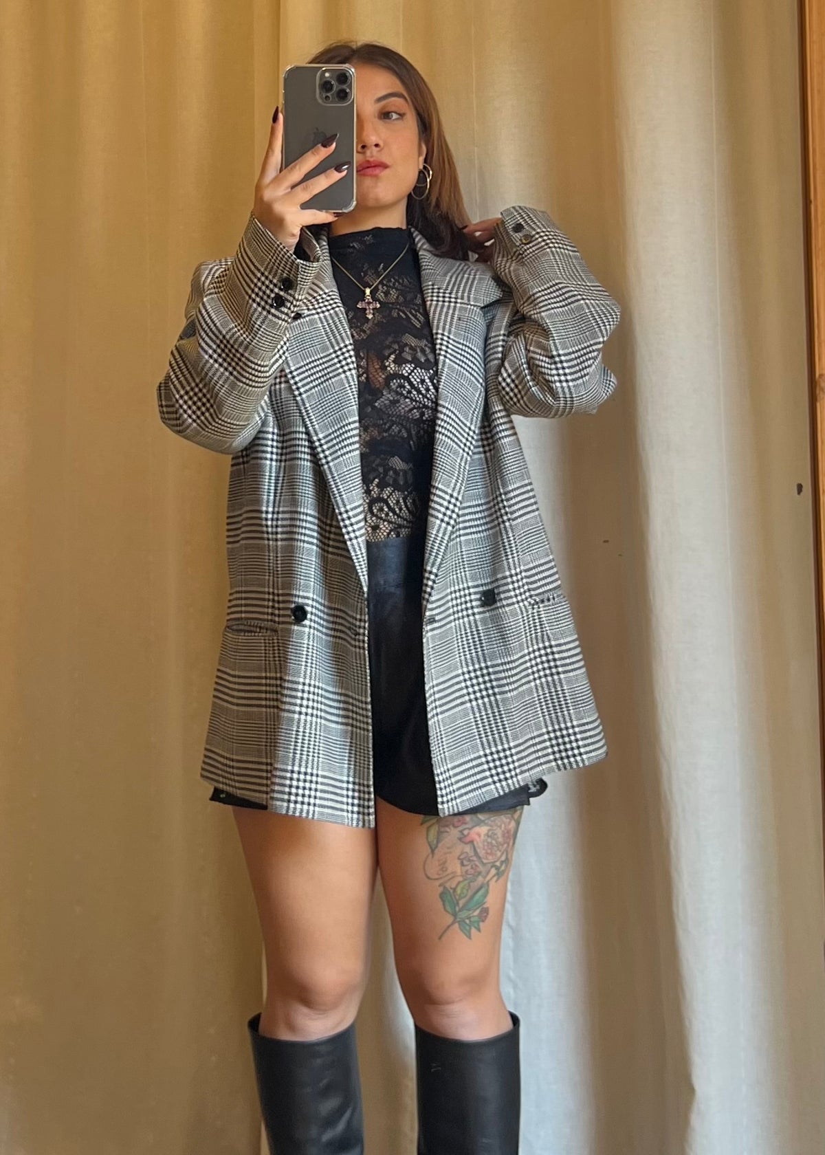 Blazer Vintage doppiopetto in Pura Lana Vergine – Motivo Principe di Galles
