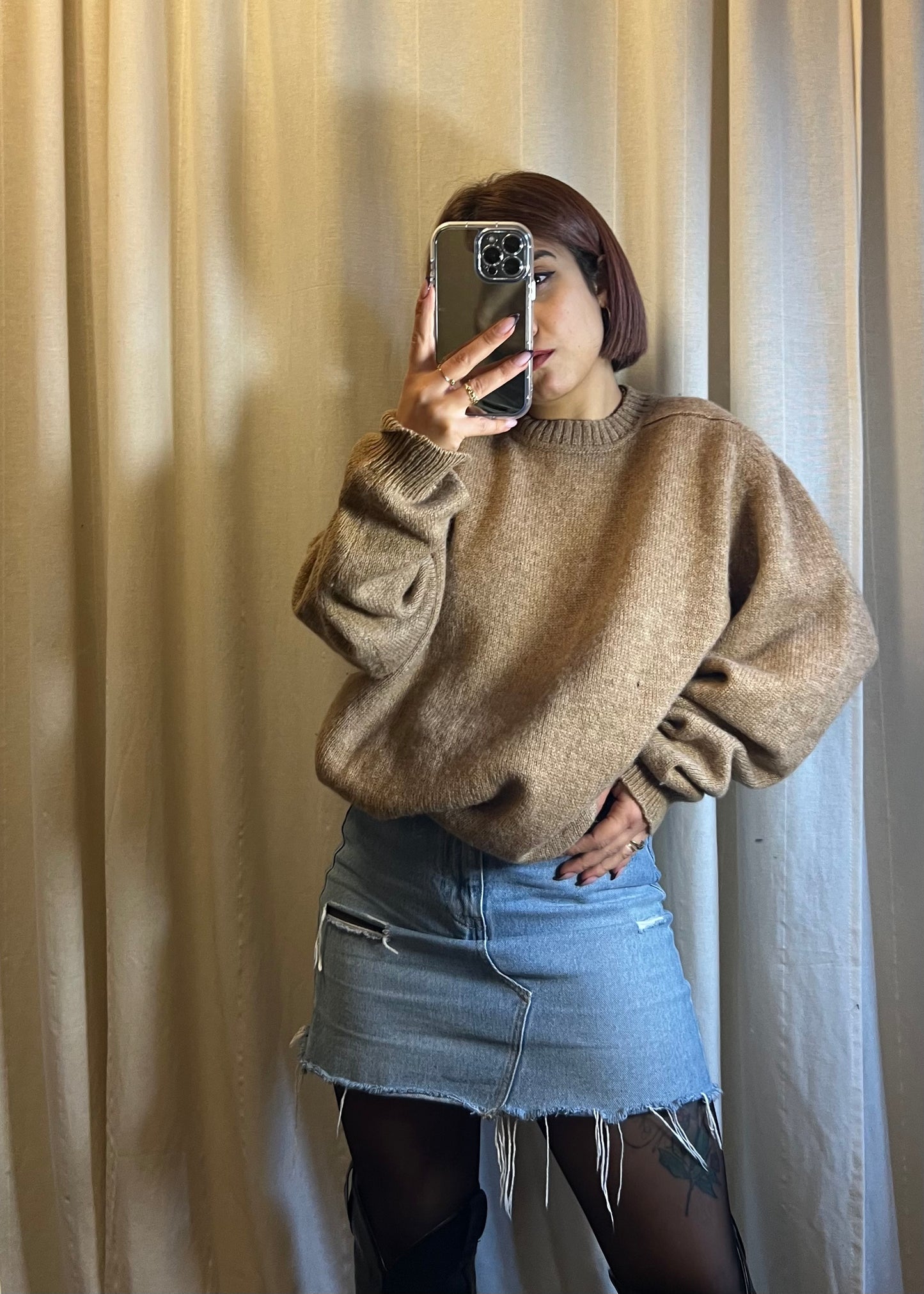 Maglione cozy in lana beige