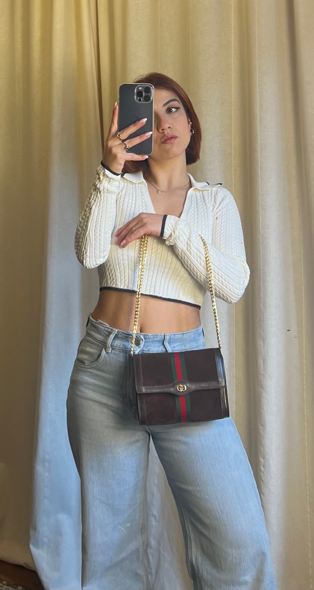 Gucci Vintage: L’Icona Web in Suede Marrone