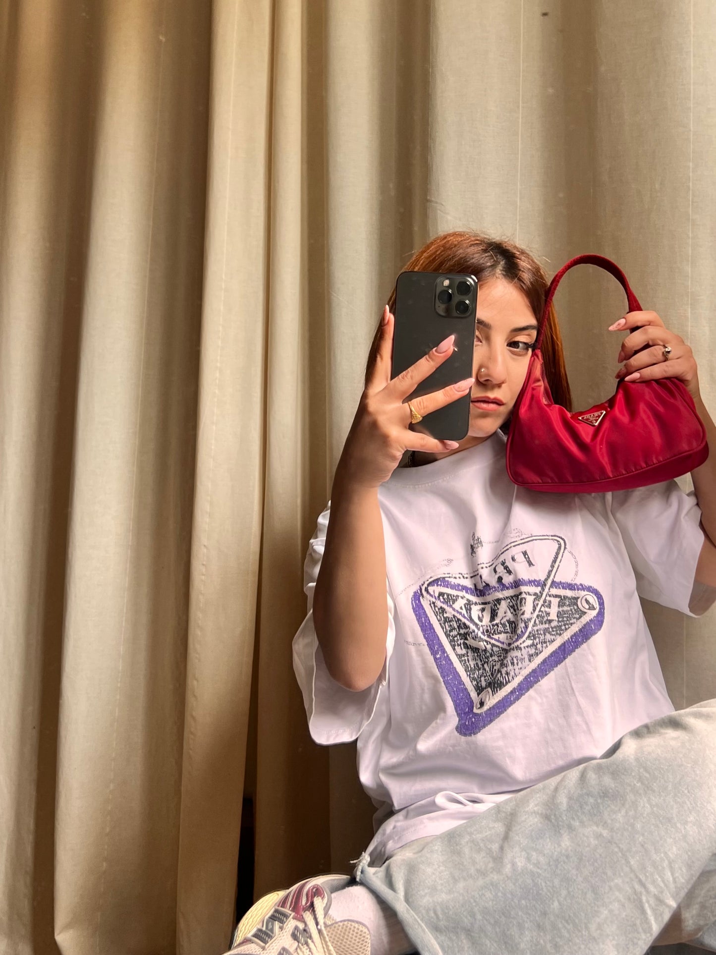Prada  nylon Mini Bag - Rosso Iconico  leggi bio