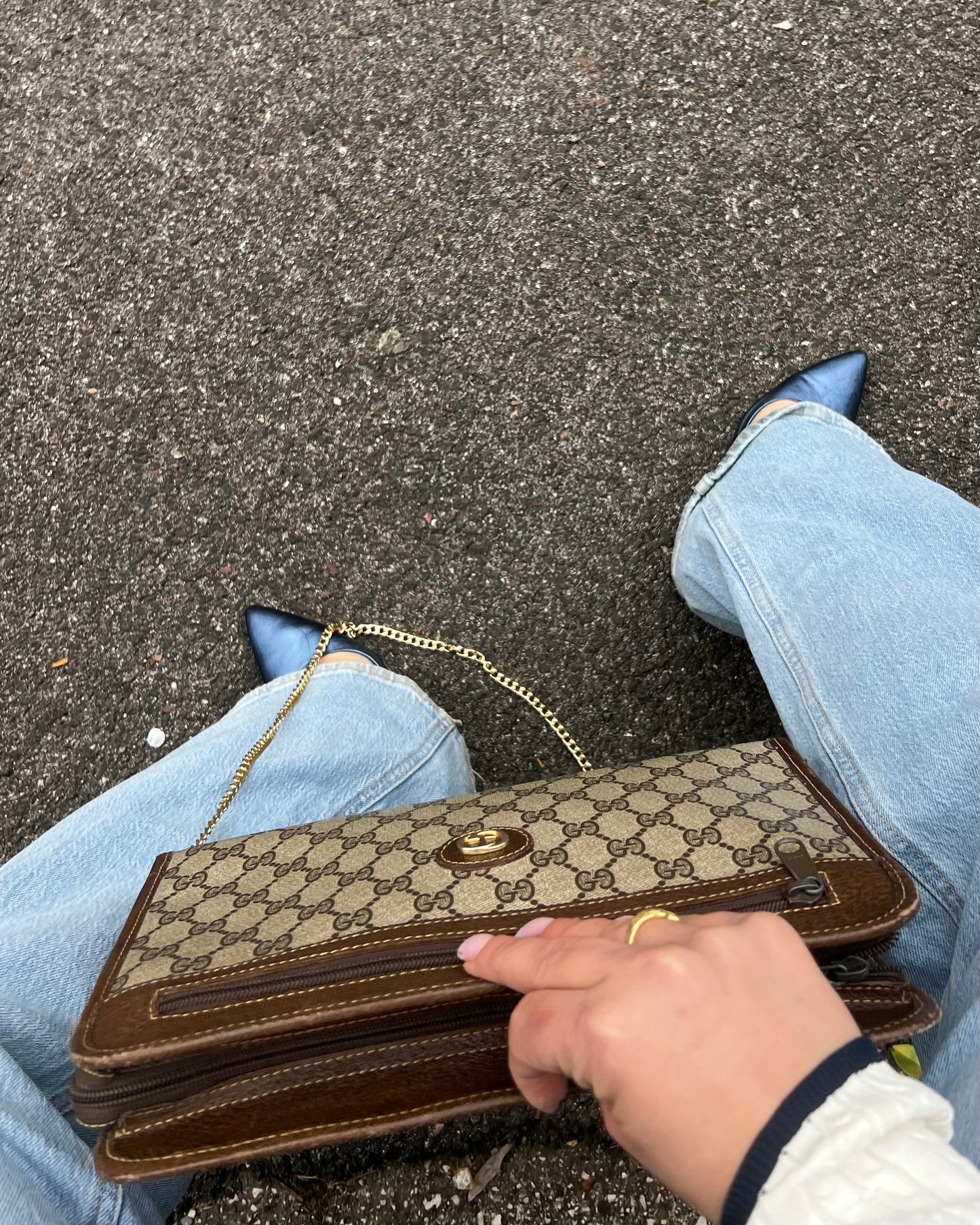 Clutch Gucci Vintage "Ophidia" in Tela Monogram GG - Anni '80