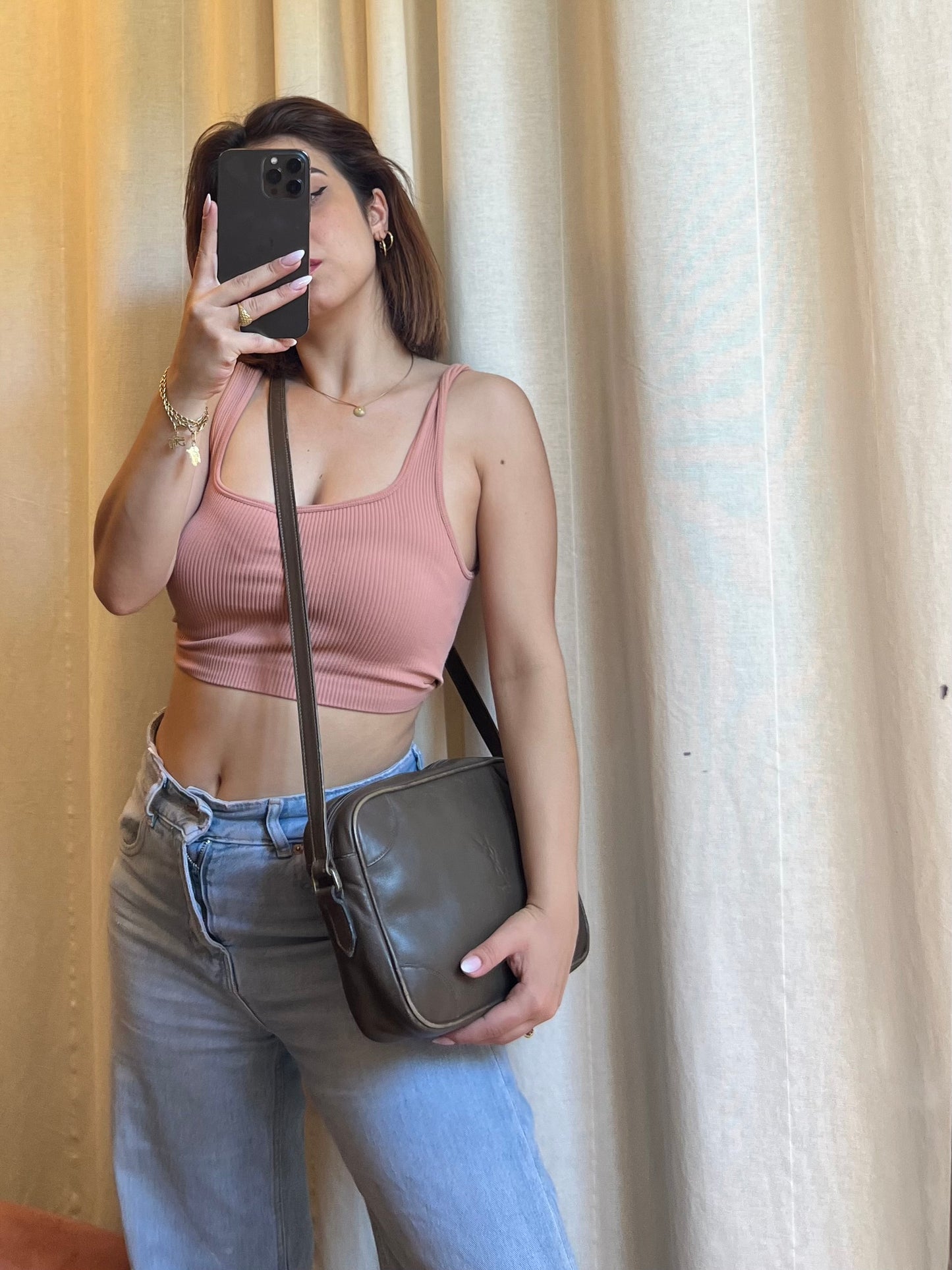 Splendida camera Bag  Vintage Yves Saint Laurent – Marrone fango