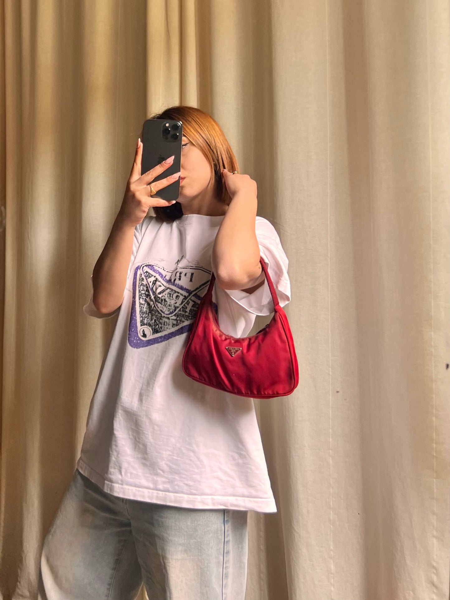 Prada  nylon Mini Bag - Rosso Iconico  leggi bio
