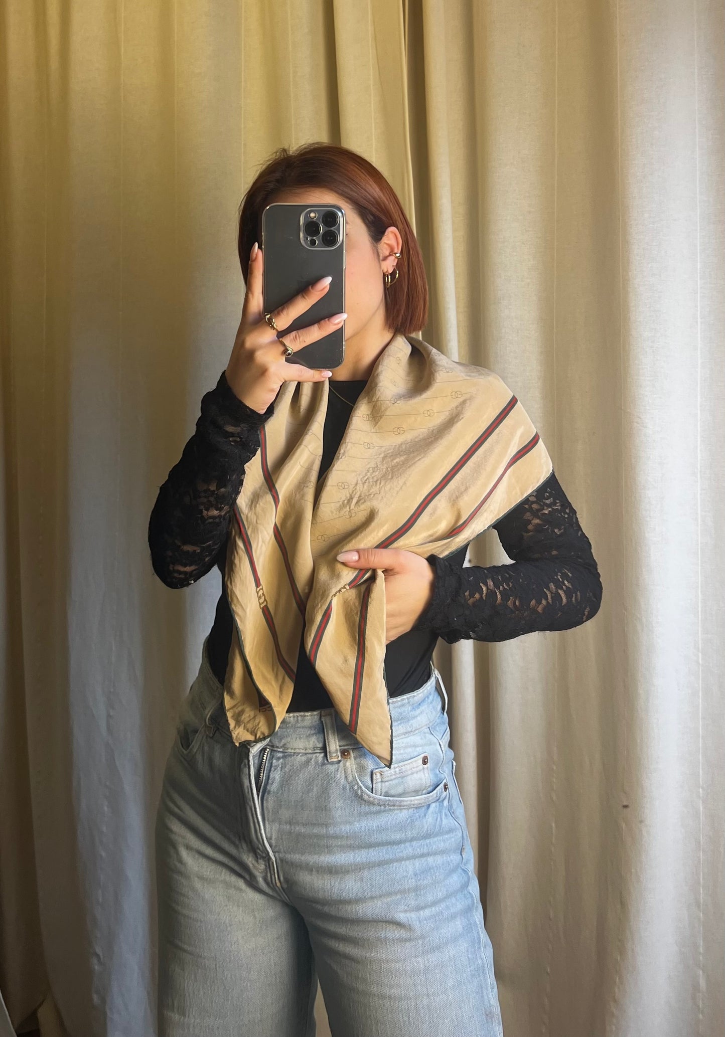 Foulard Gucci in Seta – Pattern Geometrico Iconico (80x80)