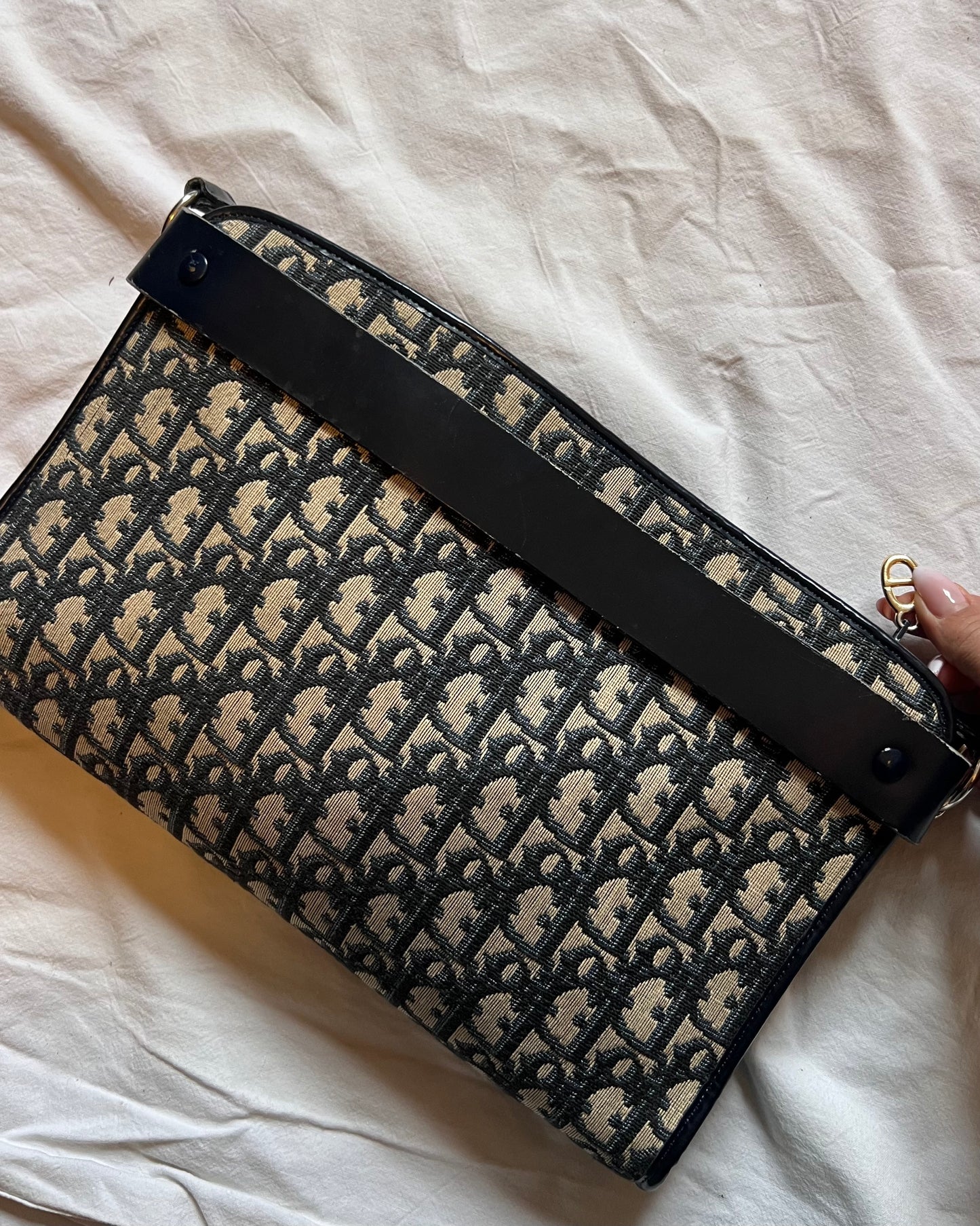 Christian Dior – Baguette Vintage 3-in-1 in Tela Oblique Blu Navy