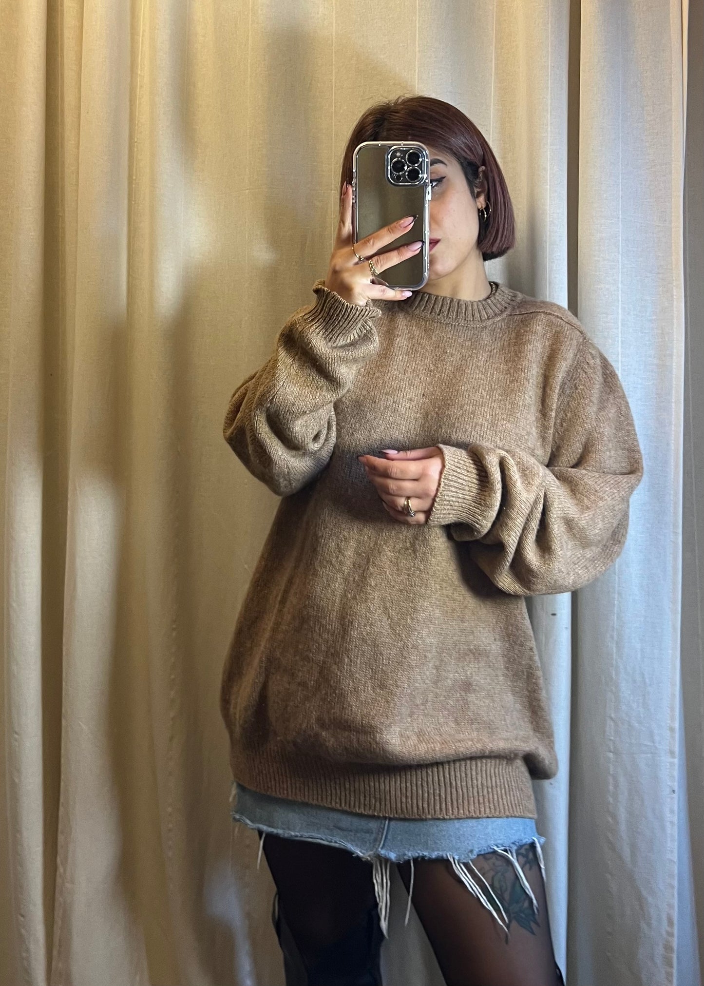 Maglione cozy in lana beige