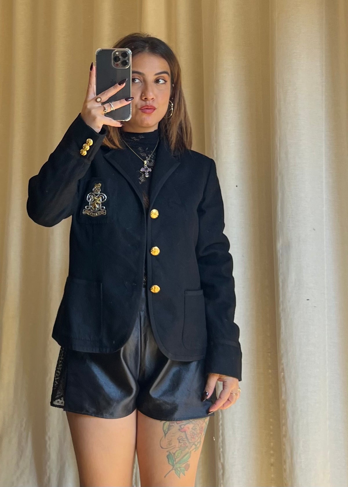 Blazer / Giacca Vintage Ralph Lauren con Stemma Aristocratico e Bottoni Dorati