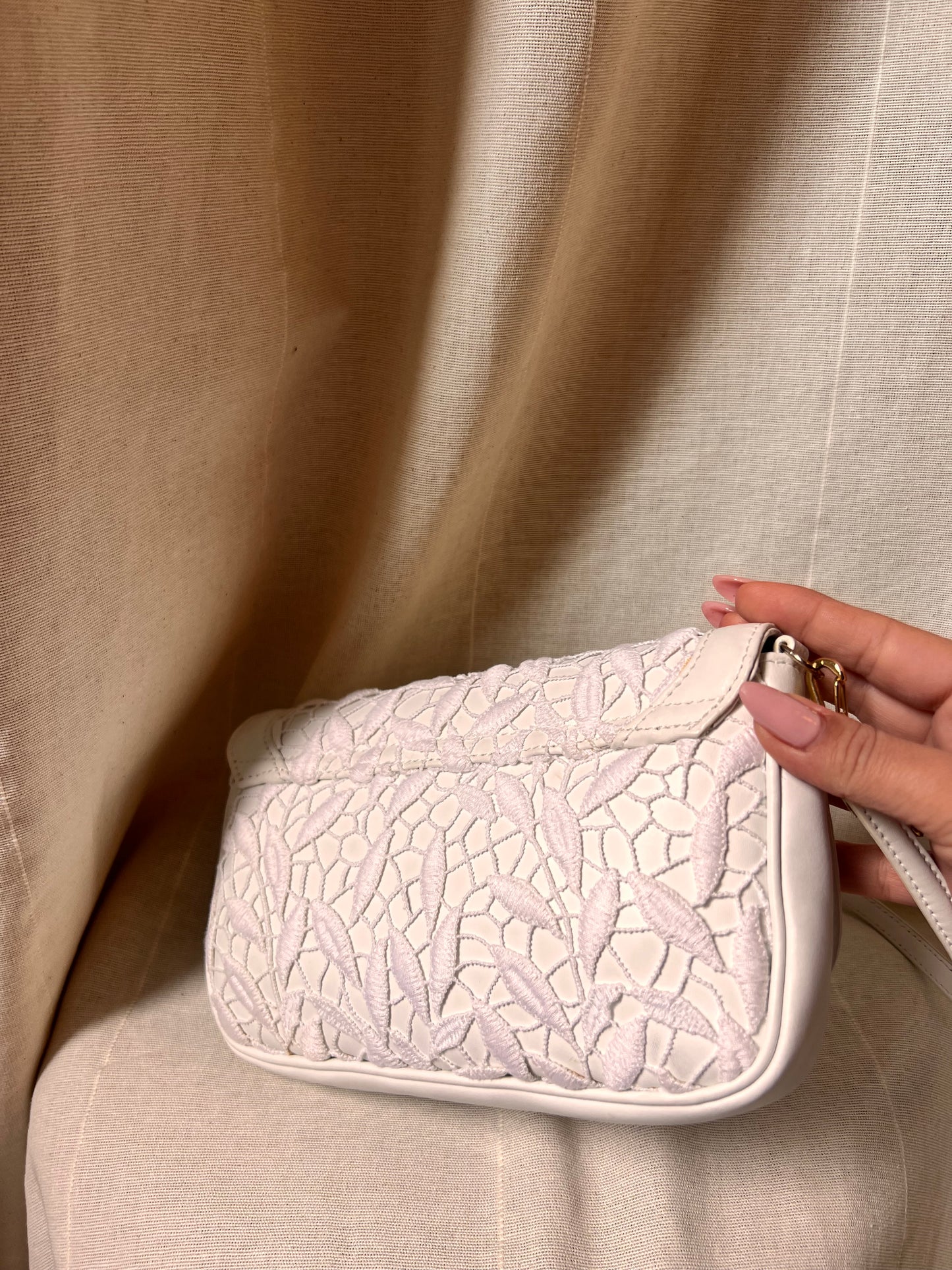 Baguette Blumarine pelle e macrame