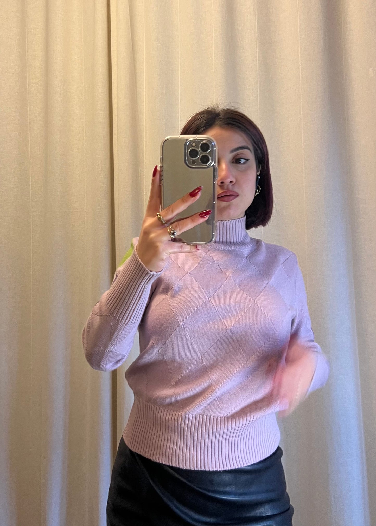 Maglione in lana vergine a rombi