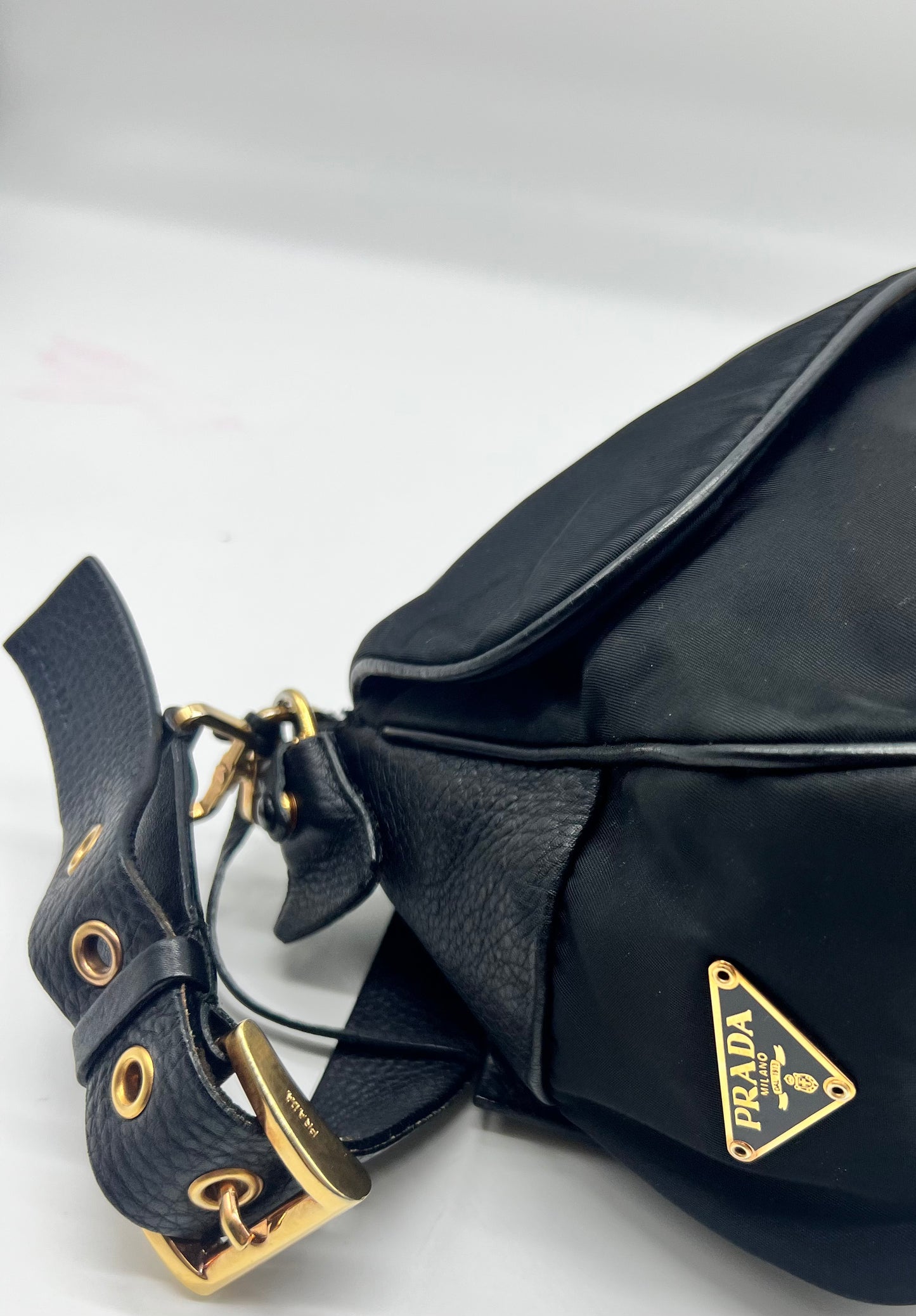 Borsa baguette Prada nylon