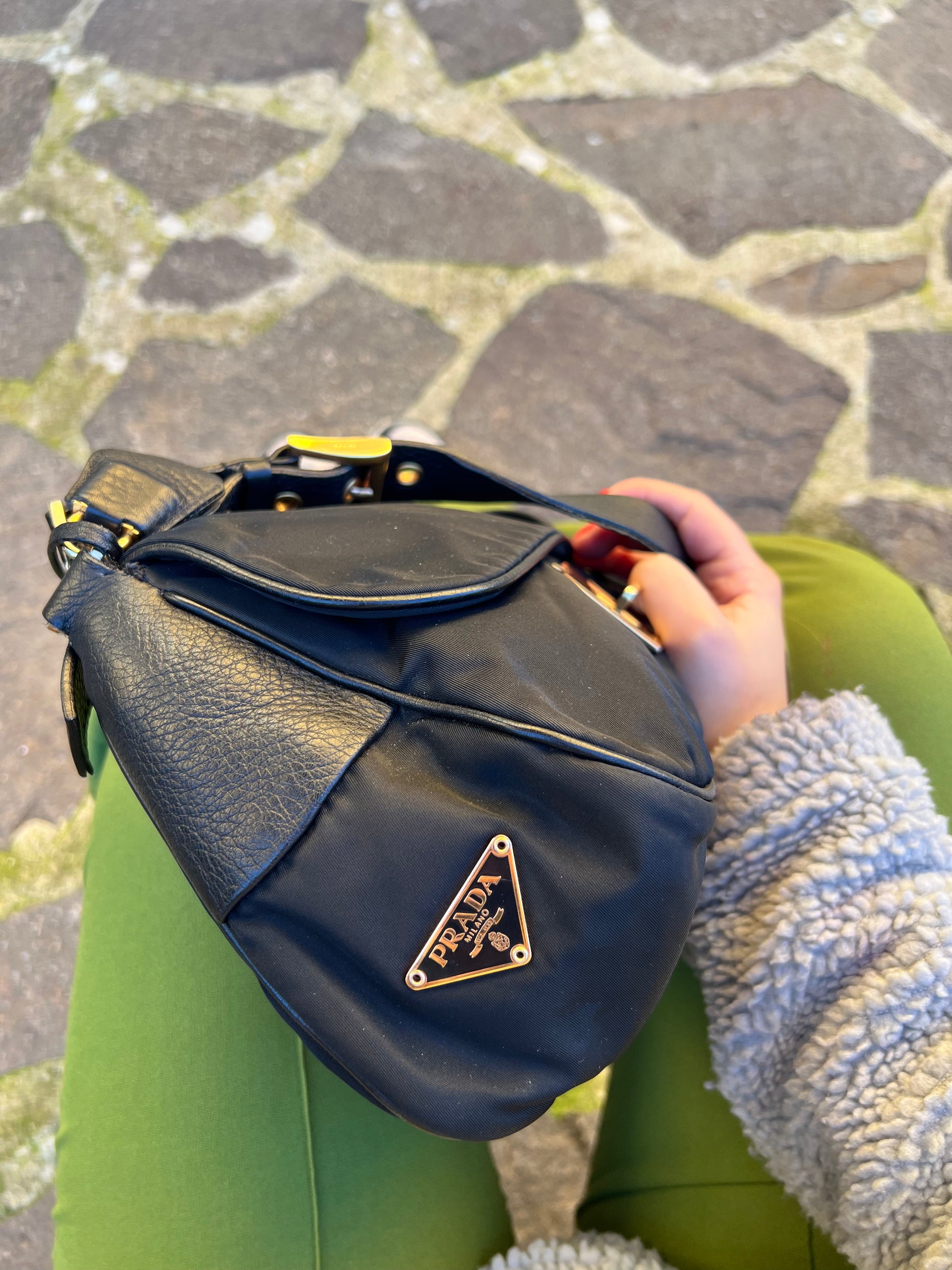 Borsa baguette prada discount
